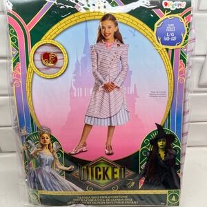 Wicked the Musical Girls Glinda Shiz Classic Costume Dress 10-12 NEW
